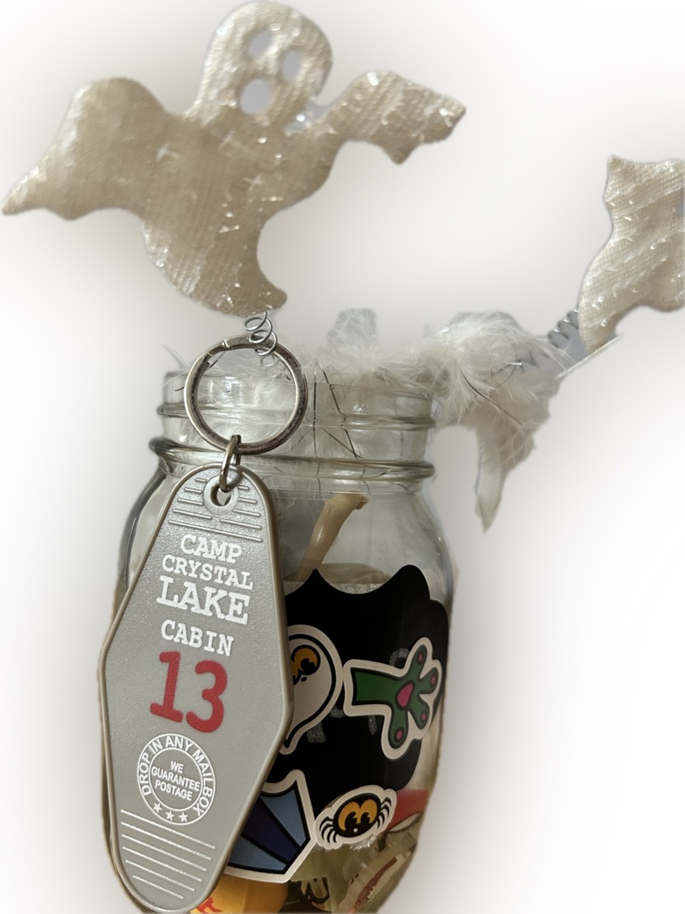 👻 Junk Jar 🎃 Halloween Theme Glass Mason Jar filled with goulie goodies 💀
